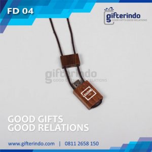 FD04 Flashdisk Kayu kalung Custom