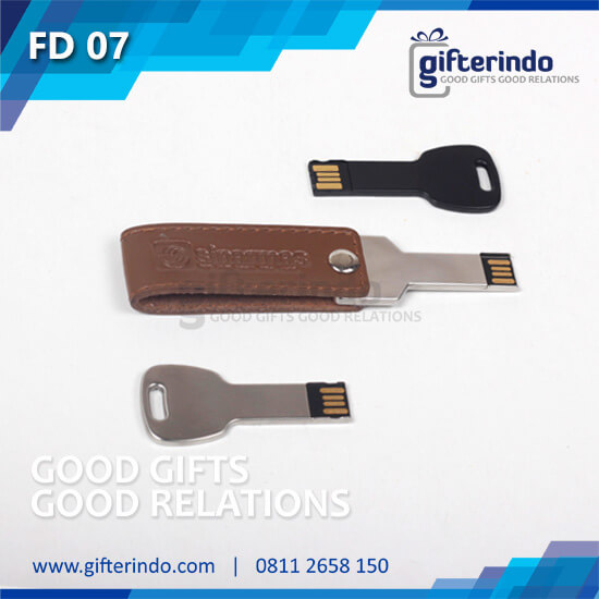 FD07 Flashdisk Kunci Metal Kulit Custom